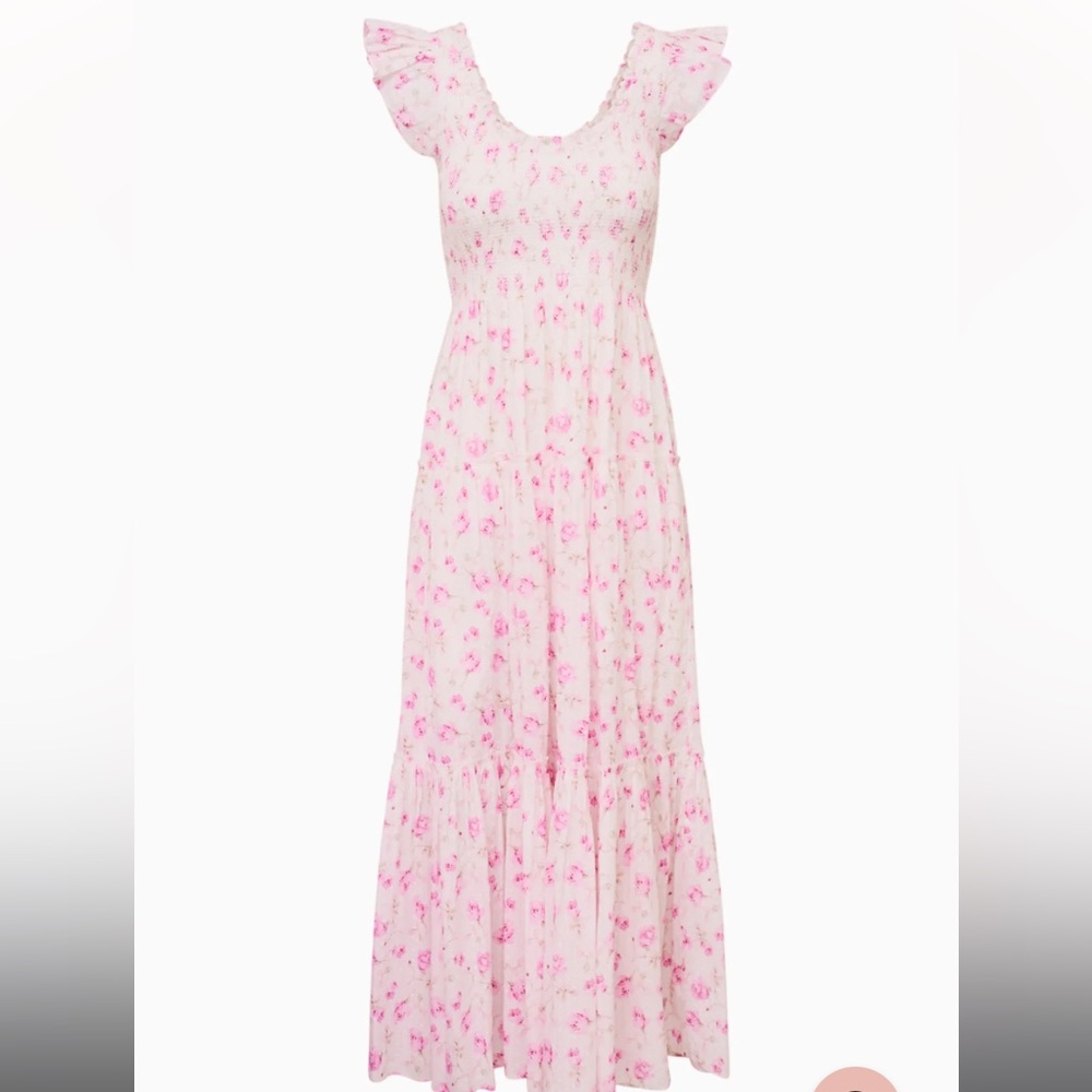 LoveShackFancy Chessie Heirloom Print Cotton Maxi Dress in Sterling Dust